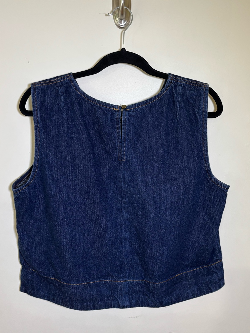 PILCRO denim shell TANK sleeveless top VEST blue ANTHROPOLOGIE large - Picture 3 of 8